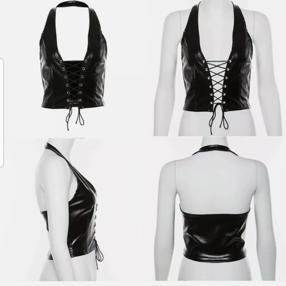 Faux Paten Leather Vest - Picture 2 of 2